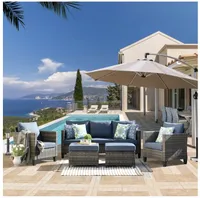 XIZZI Megon Holly Gray 5-Piece Wicker Outdoor Patio Seating Sofa Set:&nbsp;was $922.88, now $798 at Home Depot