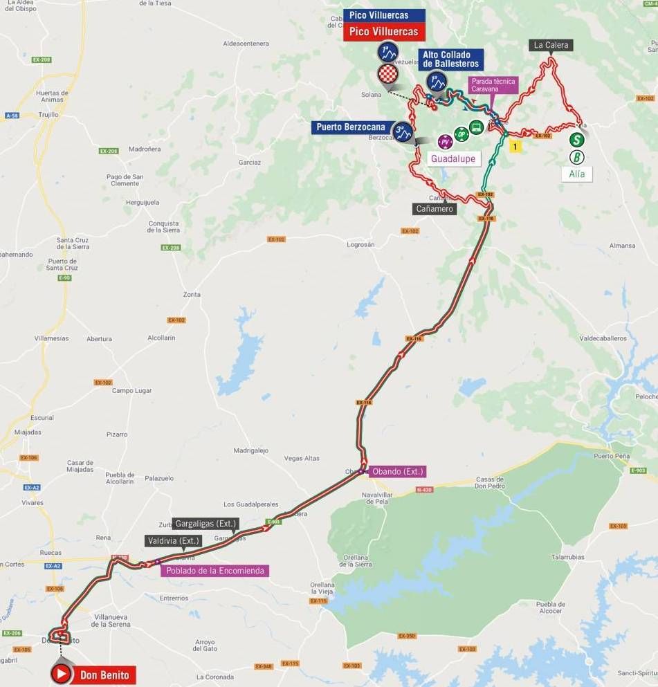 Map stage 14 of 2021 Vuelta a Espa&ntilde;a