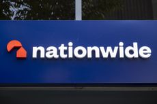 Nationwide Building Society logo outside branch after rebrand