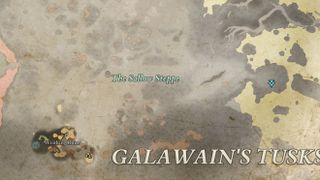 Map showing location of Galawains Tusk treasure map