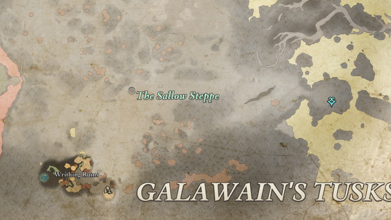 Map showing location of Galawains Tusk treasure map