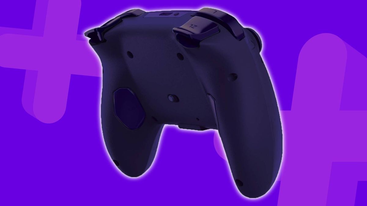 Image of the HORI Wireless HORIPAD Turbo (Umbreon and Espeon) controller on a purple GamesRadar+ background.
