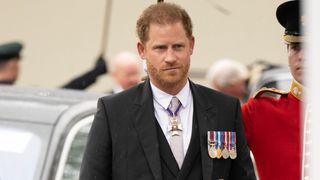Prince Harry, Duke of Sussex attends the Coronation of King Charles III and Queen Camilla