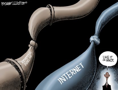 
Obama cartoon U.S. Keystone Net Neutrality