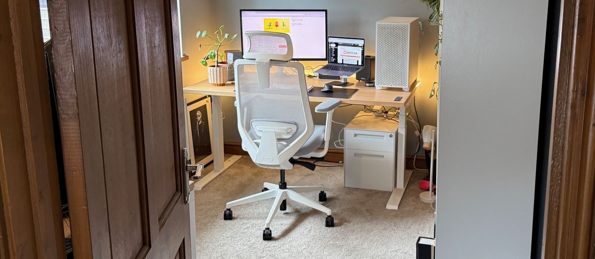 The Branch Ergonomic Chair Pro in a home office setting. 