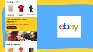 In-app screenshot and app icon of Ebay