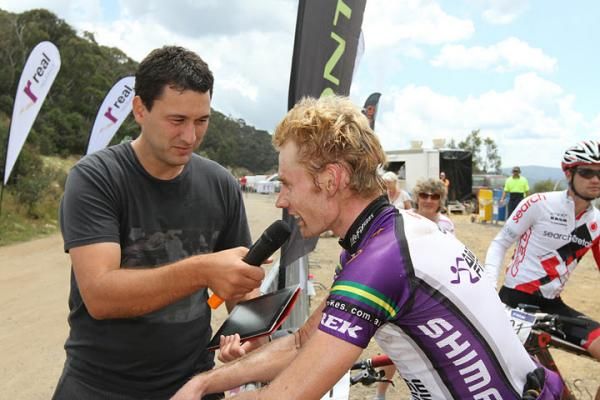 Dan McConnell is interviewed after winning