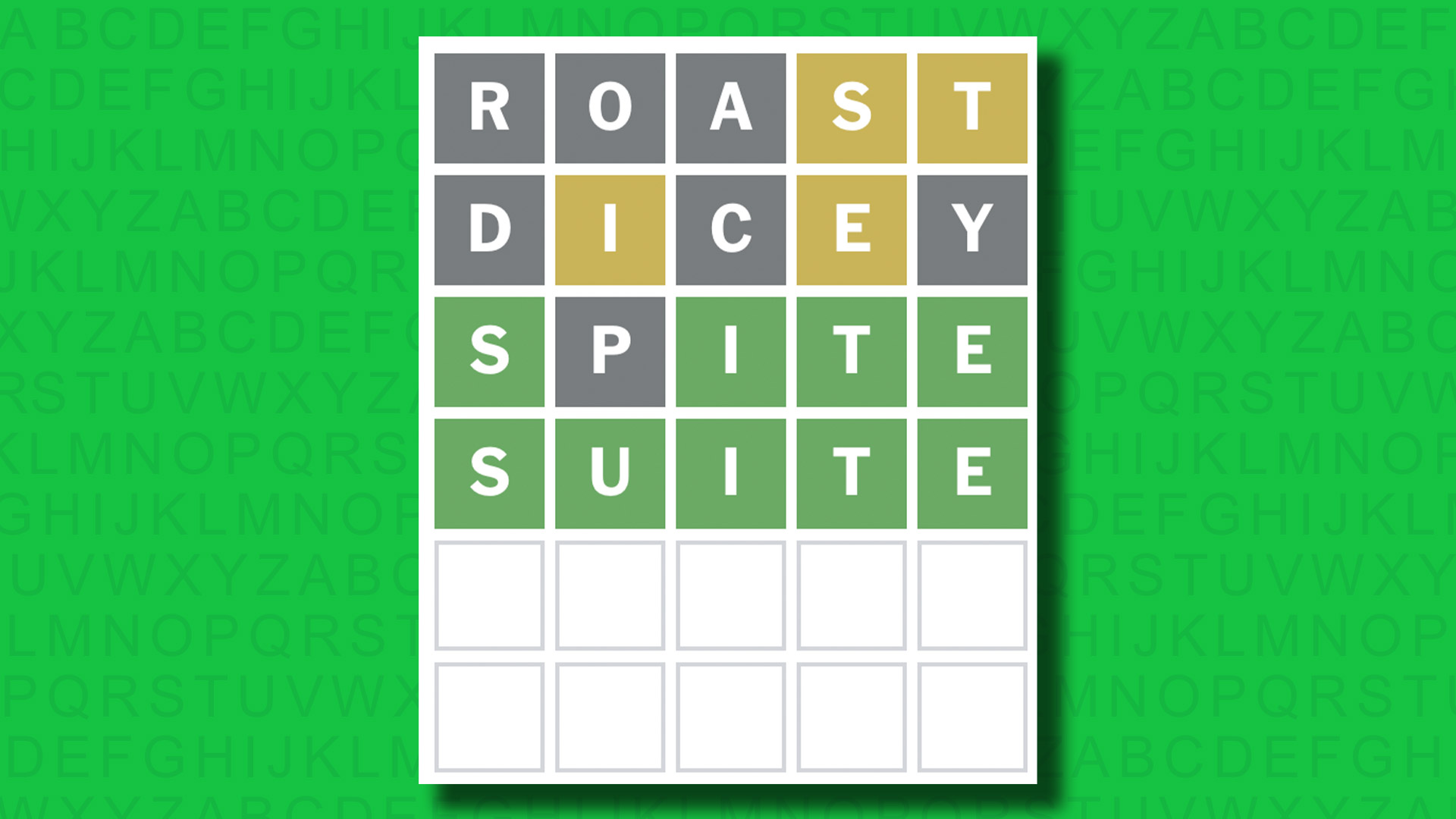 NYT Wordle answer for game 1417 on a green background