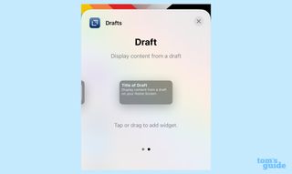 Drafts lock screen widget in iOS 16