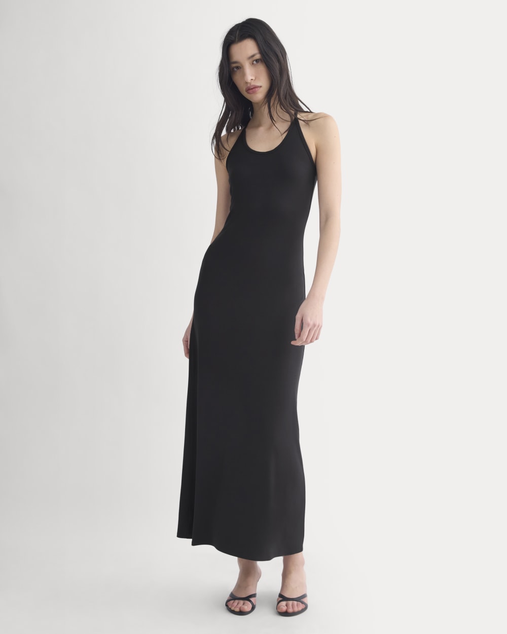 Racerback Maxi Knit Dress | Black - Xxs