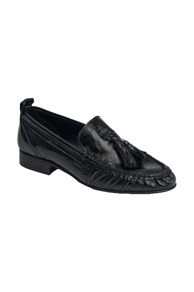 ZARA, Gathered Tassel Leather Loafers