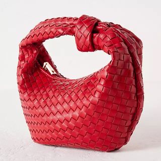 red woven bag