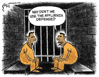 Editorial cartoon U.S. Affluenza Defense