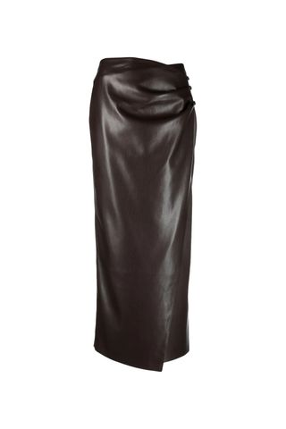 Nanushka Draped Faux-Leather Maxi Skirt