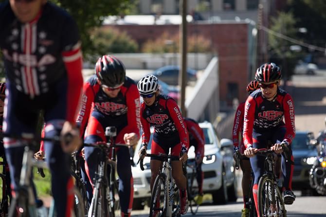 Team USA on the 23rd Street climb