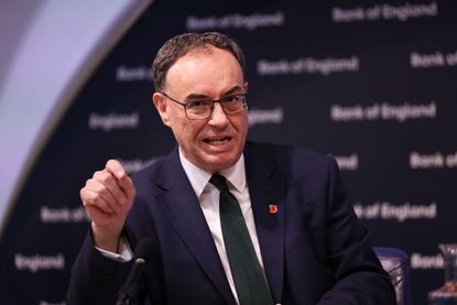 Andrew Bailey, of the Bank of England, during the Monetary Policy Report news conference