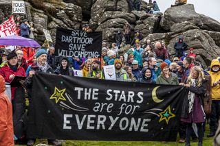 Protestors at Hound Tor