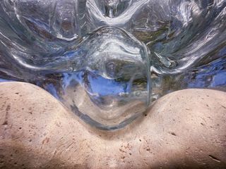 Glass and steel sculpture at Ruinart in Reims, France