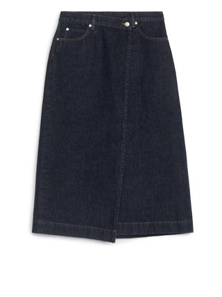 Denim Wrap Skirt - Dark Blue - Arket Gb