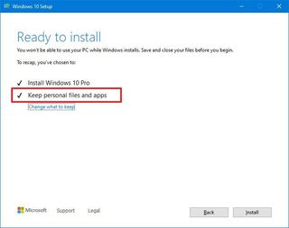 Windows 10 upgrade keeping files and apps
