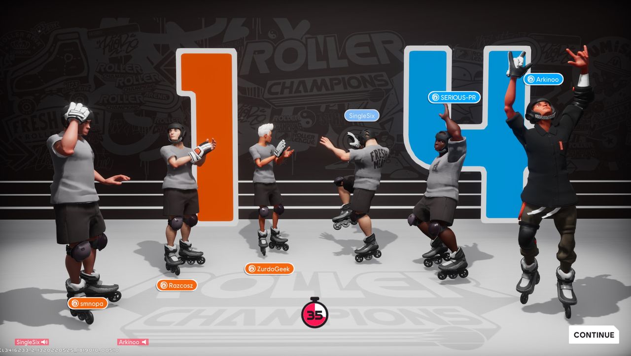 Roller Champions post-game screen