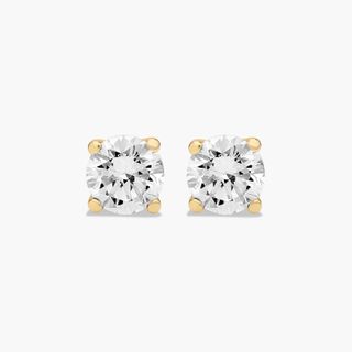 14k Yellow Gold Four Prong Round Brilliant Lab-Grown Diamond Stud Earrings (0.25 Ctw - F-G / Vs2-Si1)