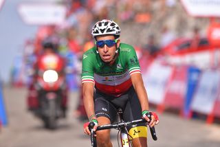 Fabio Aru finishing the Vuelta a España's 14th stage