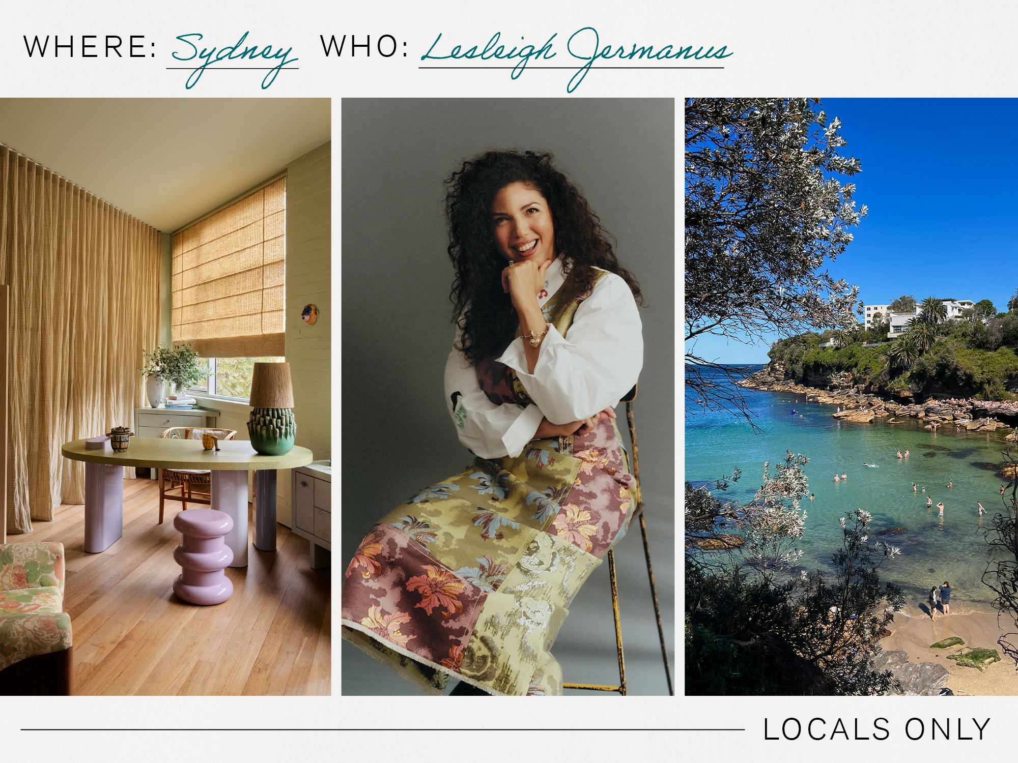 Collage of Lesleigh Jermanus and places in Sydney, Australia.