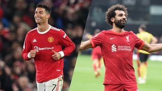 Komposittbilde av Cristiano Ronaldo fra Man United og Mo Salah fra Liverpool
