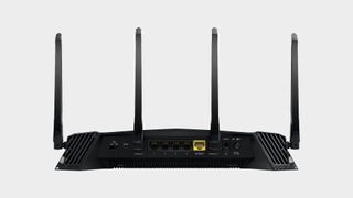 The rear of the Netgear XR500 is home to four Ethernet ports.