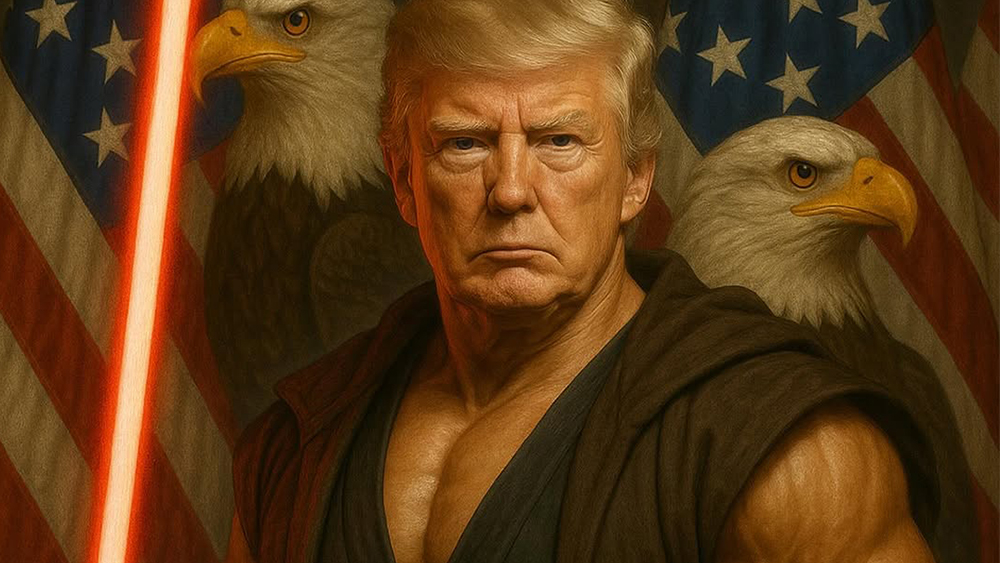 An image of US president Donald Trump as a Sith lord for May the 4th Star Wars Day