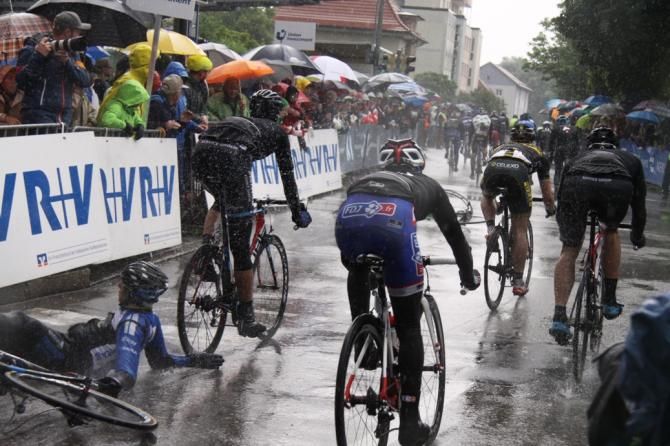A crash after the finish line