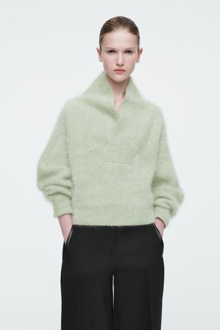 The Funnel-Neck Brushed-Cashmere Jumper