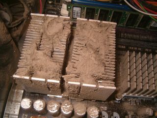 a dusty PC heatsink