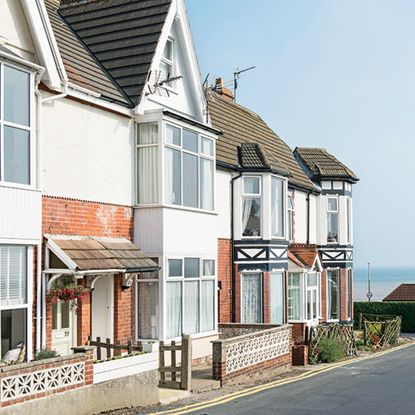 Row of terraced houses by the sea
