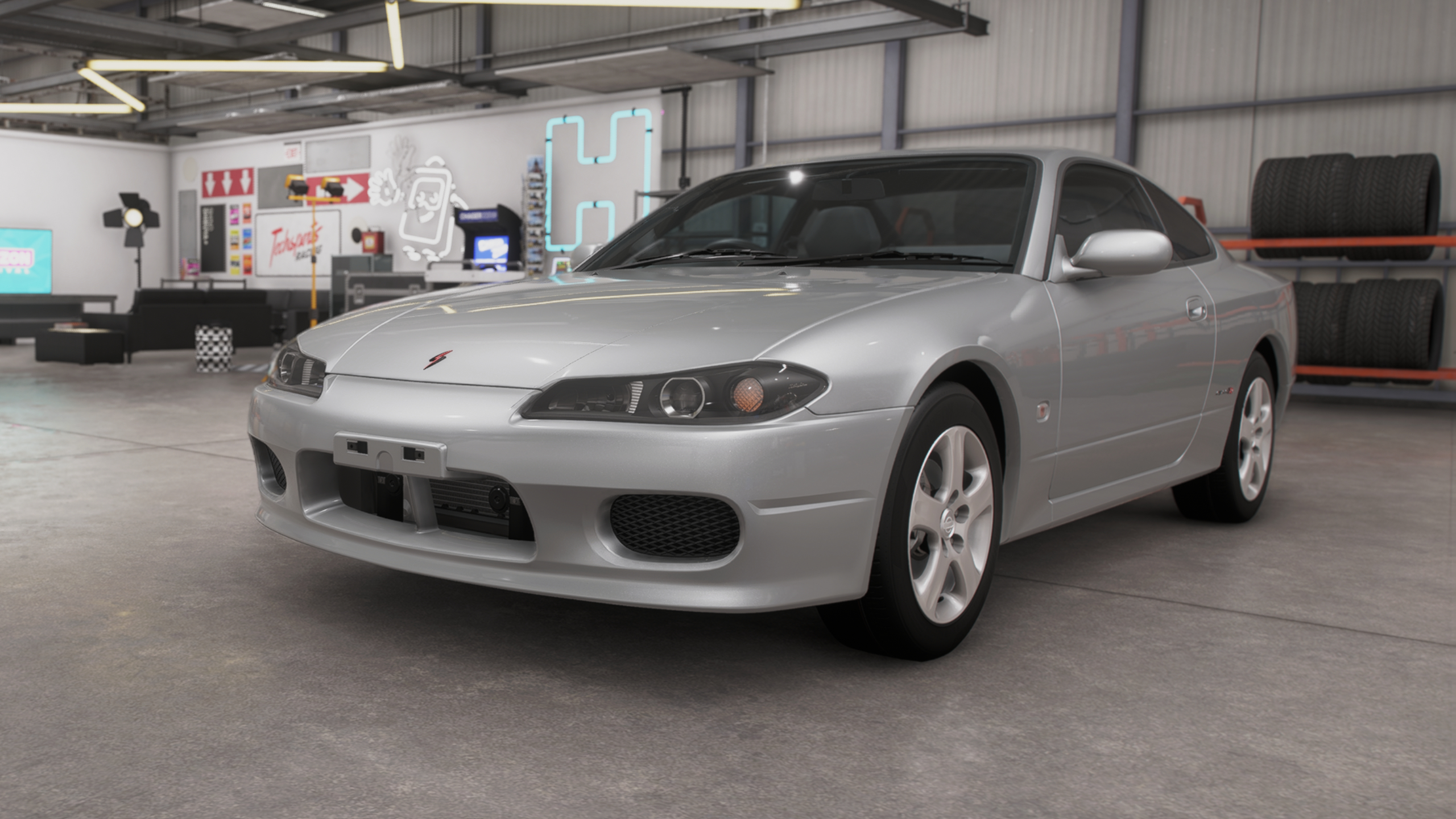 Forza Horizon 6 best cars: The 2002 Nissan Silvia Spec-R in a player's garage.
