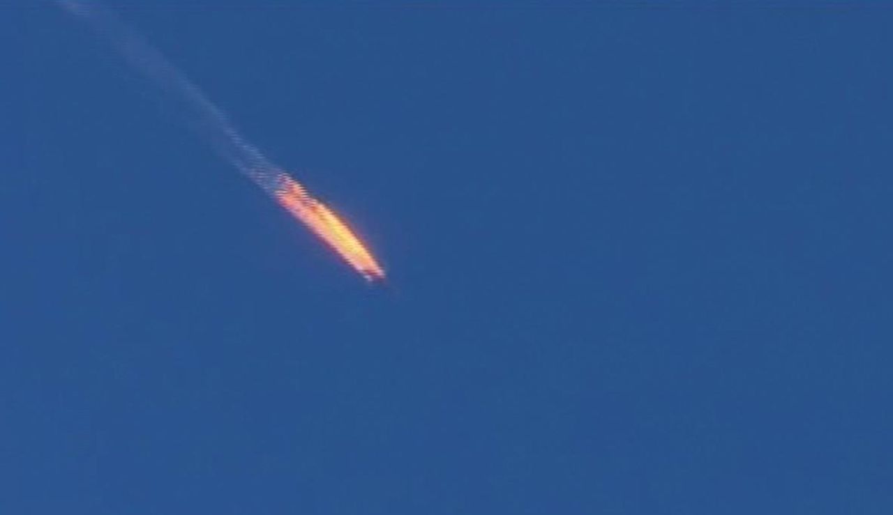 A Russian jet is shot down.