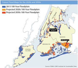 This map of New York City shows the areas most impacted by climate change-related flooding.