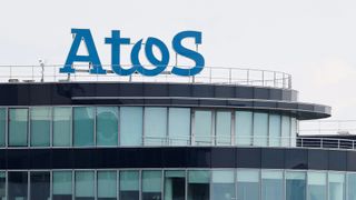 Atos logo pictured at the French IT company's headquarters in Bezons, near Paris.