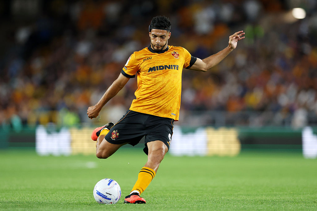 Raul Jimenez of Wolverhampton Wanderers passes the ball during the Sky Bet Championship 2026/27 match between Wolverhampton Wanderers and Blackburn Rovers at Molineux on August 14, 2026.