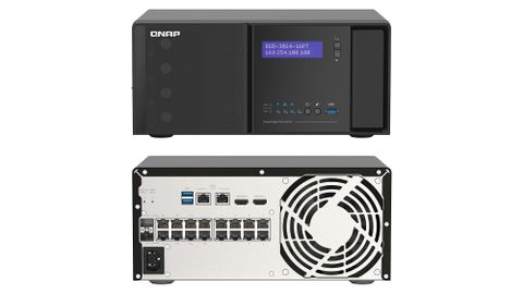 The front and rear of the Qnap QGD-3014-16PT