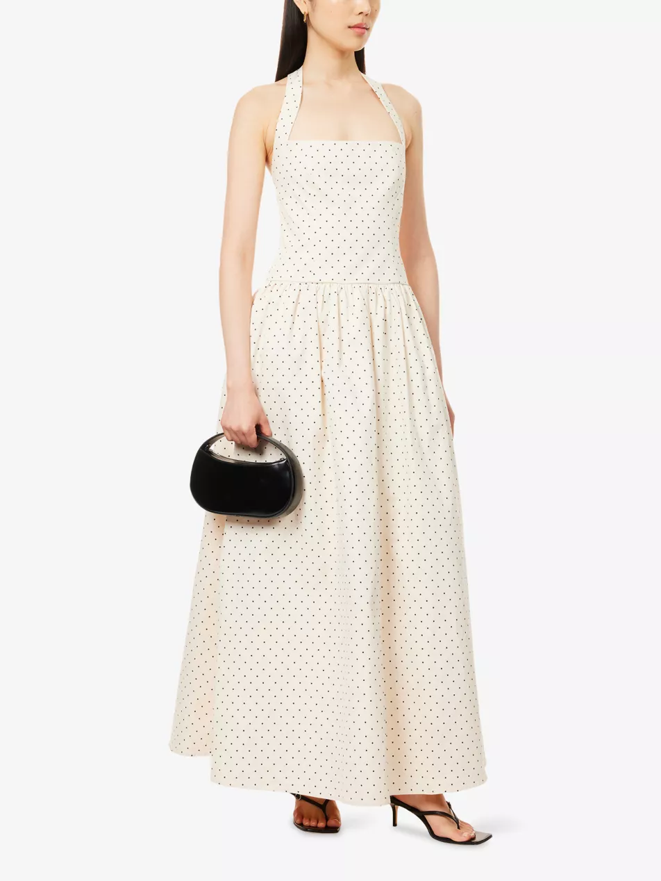 Judie Polka-Dot Cotton Maxi Dress