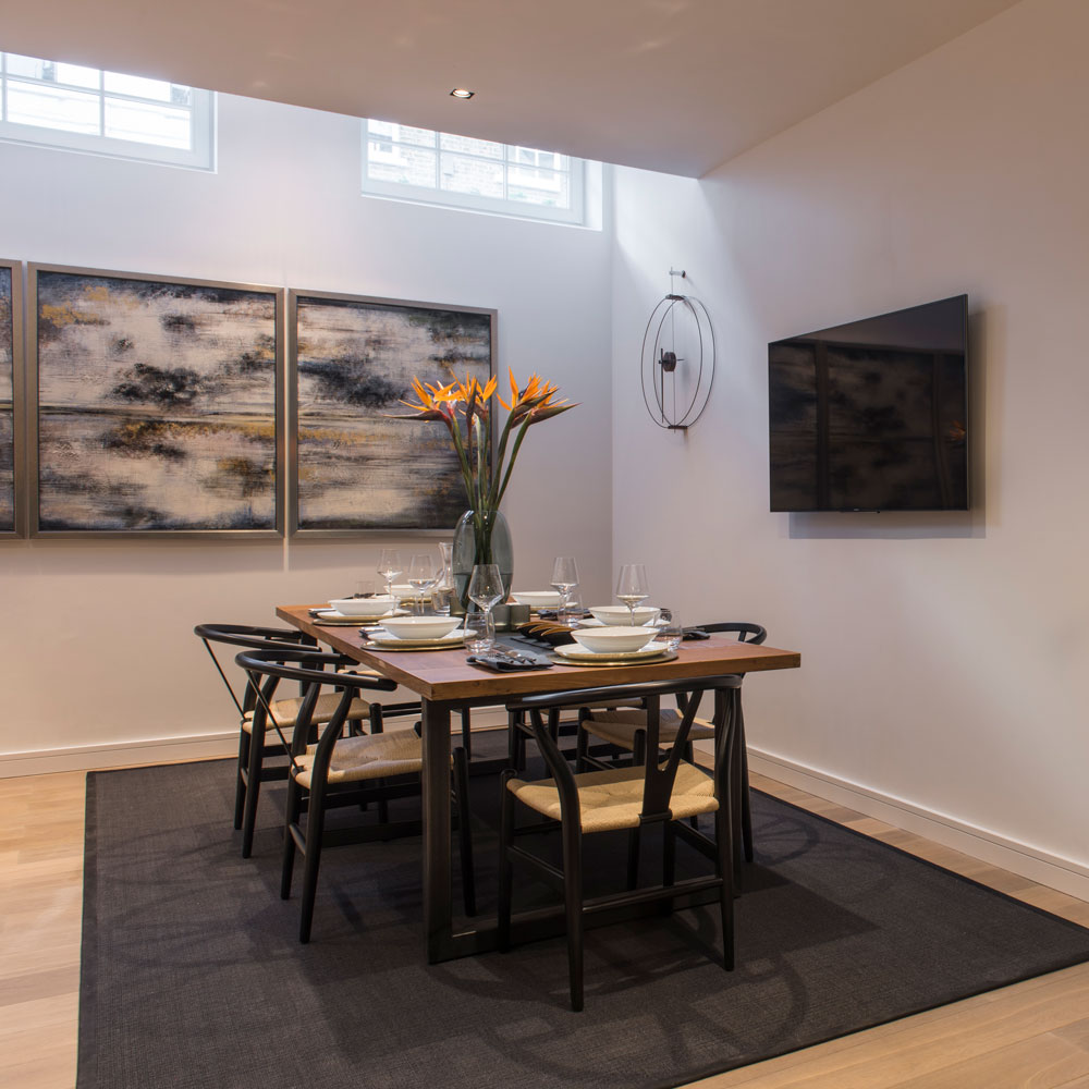 ellie goldings house open plan dining room with eight seat dining room table