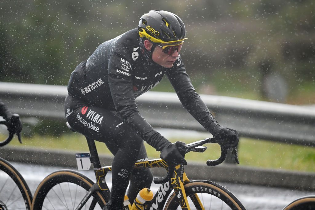 CHANTADA SPAIN FEBRUARY 23 Jonas Vingegaard of Denmark and Team Visma Lease a Bike competes during the 3rd O Gran Camio The Historical Route 2024 Stage 2 a 1512km stage from Taboada to Chantada 481m on February 23 2024 in Chantada Spain Photo by Dario BelingheriGetty Images