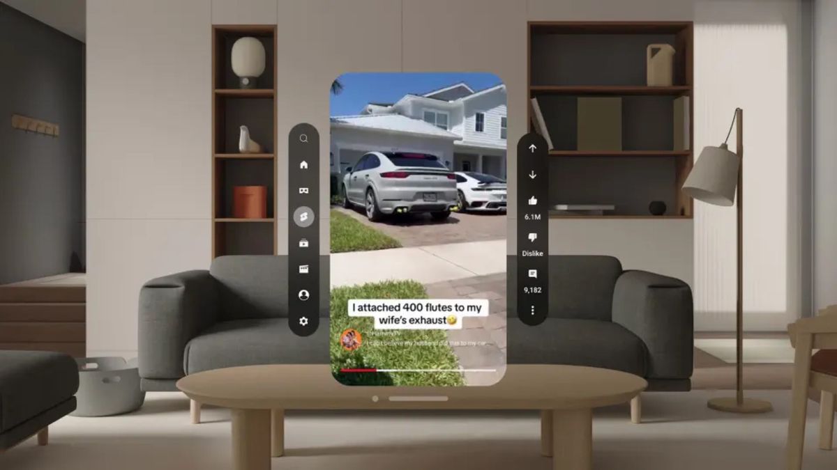 YouTube Vision Pro app