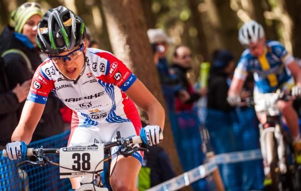 Tereza Hurikova (Sabine Spitz Haibike) on an uphill