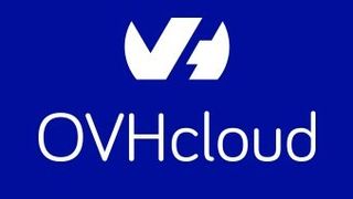 OVHcloud logo in white on blue background