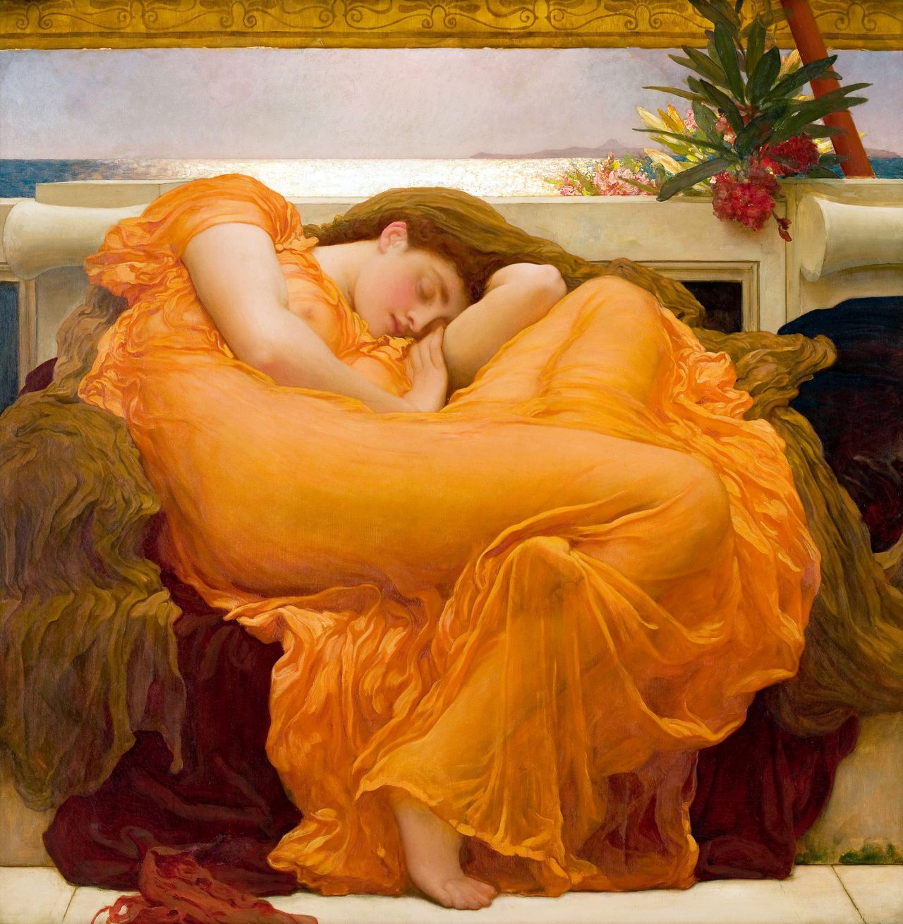 &#039;Flaming June&#039; by Frederick, Lord Leighton (1830-1896), oil on canvas; painted 1895.