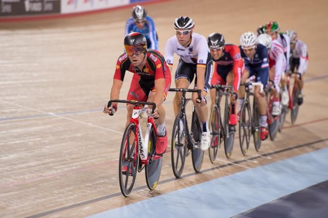 Action from the men's points race