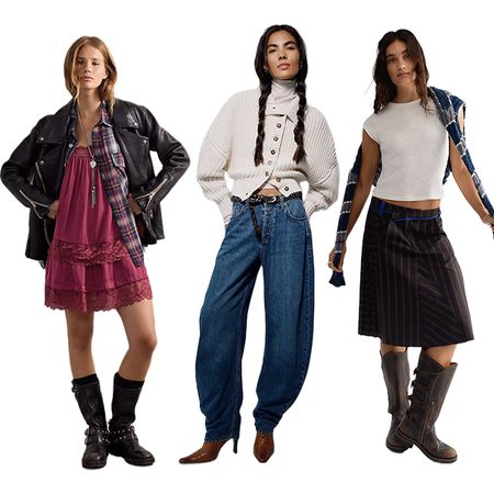 Models wear Free People clothing. 